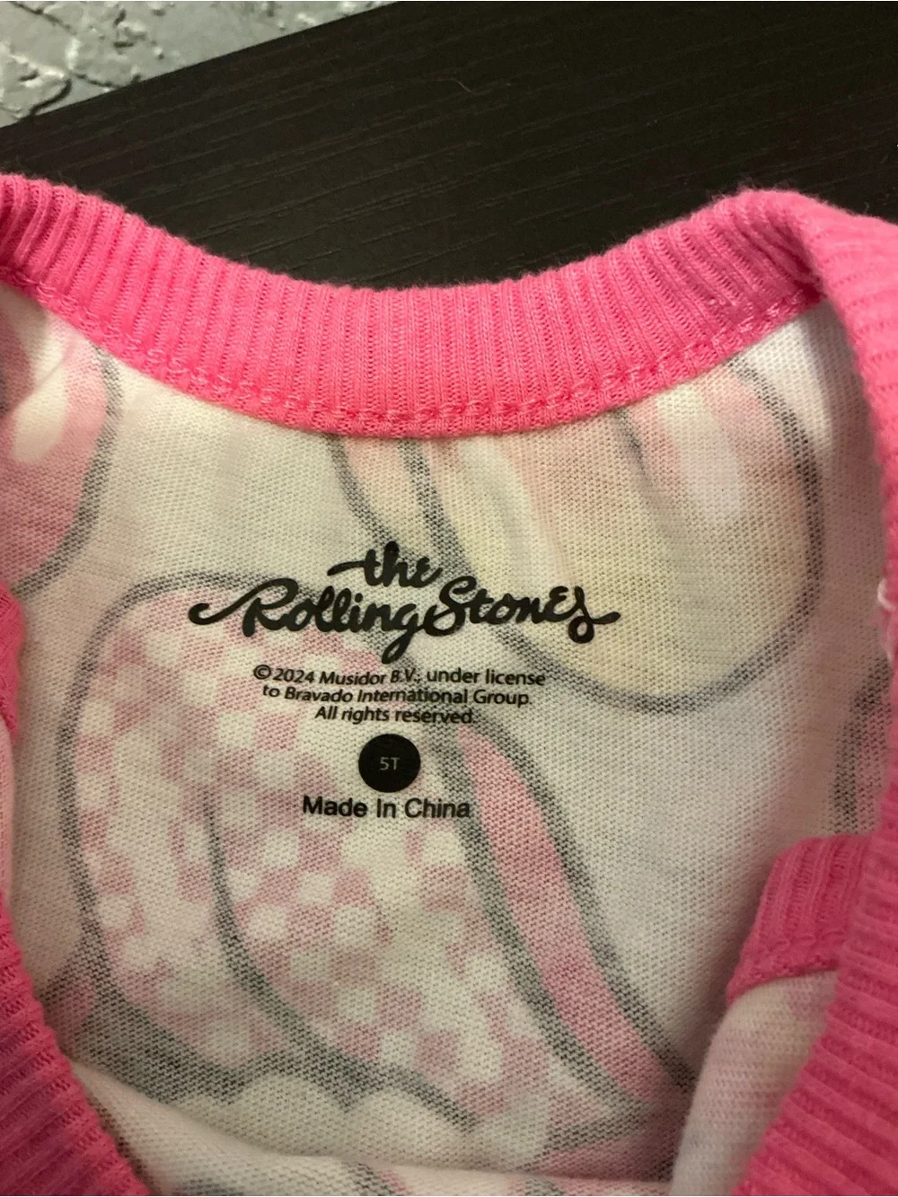 the Rolling Stones Pink and White Lip Print Tank Top